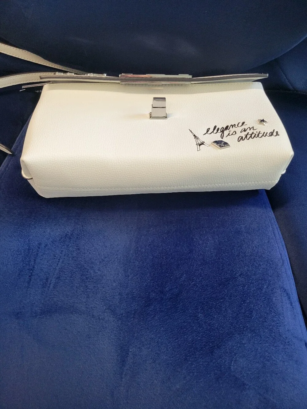 Karl Lagerfeld White Graphic Accent Top-Handle Or Crossbody Bag